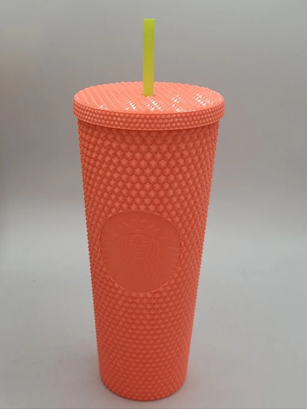 Starbucks Summer 2022 Dragonfruit (Coral/Salmon Pink) studded cold cup 24 Ounce